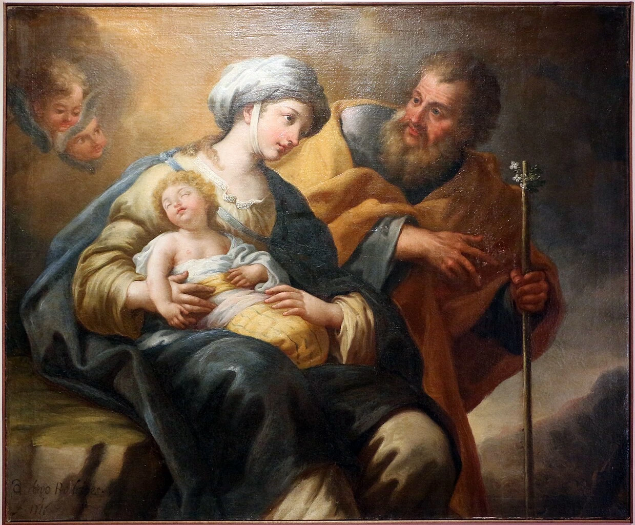Riposo durante la fuga in Egitto, 1716, dalla chiesa del Carmine, Lecce